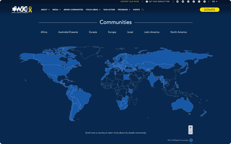 World Jewish Congress Screenshot